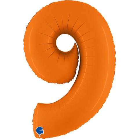 BALON FOLIOWY CYFRA 9 POMARAŃCZOWA MAT 102cm BALON CYFRA URODZINY ROCZNICA