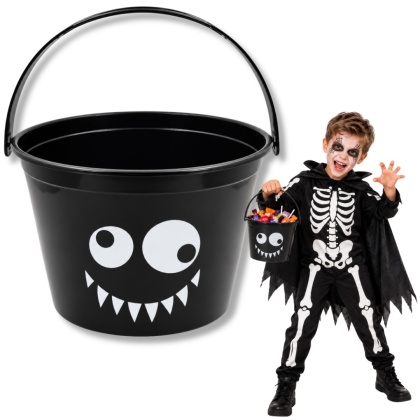 CZARNE WIADERKO NA CUKIERKI 11,5cm WIADERKO HALLOWEEN