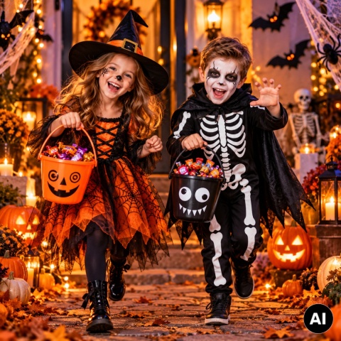 CZARNE WIADERKO NA CUKIERKI 11,5cm WIADERKO HALLOWEEN