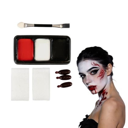 FARBKI DO TWARZY 3 KOLORY + SZTUCZNA KREW HALLOWEEN PRZYJĘCIA