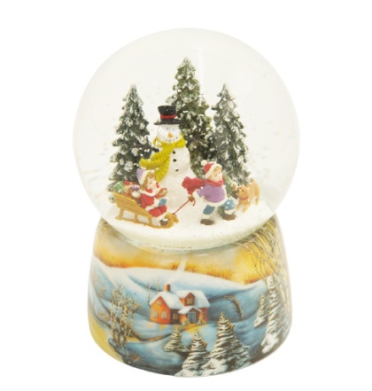 57011 KULA POZYTYWKA ŚWIĄTECZNA DZIECI Z BAŁWANKIEM I ŚNIEGIEM