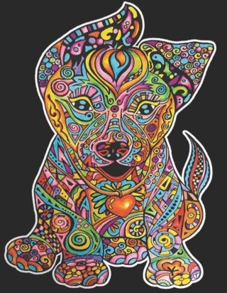 34 WYPUKŁA KOLOROWANKA WELUROWA SZCZENIAK