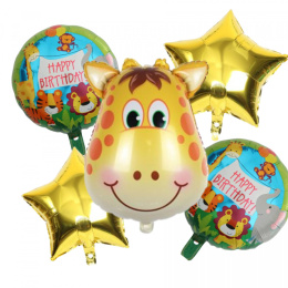 ŻYRAFA - BALONY FOLIOWE ZESTAW URODZINOWY PARTY ANIMAL