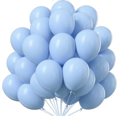 NIEBIESKIE BALONY PASTELOWE MACARON BABY BLUE - 10sztuk BABY SHOWER WESELE