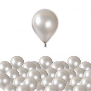 BALONY METALICZNE SREBRNE - 10sztuk URODZINY WESELE