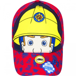 4172 CZAPKA Z DASZKIEM 54cm CZERWONA STRAŻAK SAM