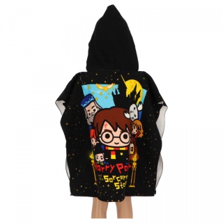 HARRY POTTER CZARNE PONCZO KĄPIELOWE RĘCZNIK Z KAPTUREM