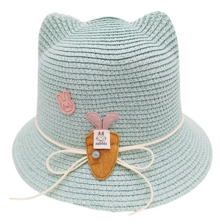 MIĘTOWY KAPELUSZ Z USZAMI DLA DZIEWCZYNKI + TOREBECZKA