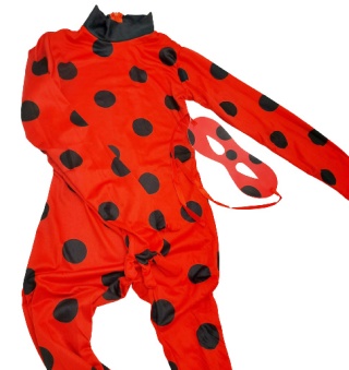 99 STRÓJ BIEDRONKI Z MASKĄ MIRACULOUS KARNAWAŁ 5-7lat