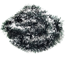 ZIELONO-BIAŁY ŁAŃCUCH NA CHOINKĘ 2m GĘSTY 6cm