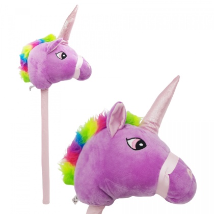 HOBBY HORSE FIOLETOWY JEDNOROŻEC NA KIJU DO GALOPOWANIA