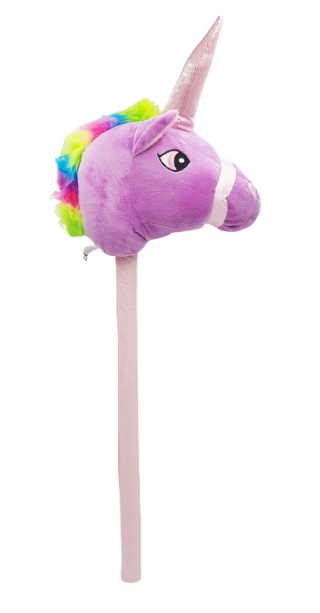 HOBBY HORSE FIOLETOWY JEDNOROŻEC NA KIJU DO GALOPOWANIA