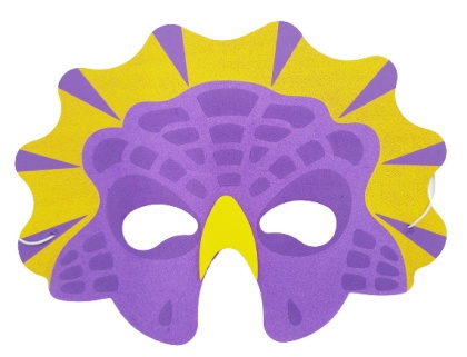 FIOLETOWA MASKA DINOZAURA NA BAL KOSTIUM KARNAWAŁ