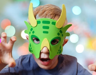 ZIELONA MASKA DINOZAURA NA BAL KOSTIUM KARNAWAŁ