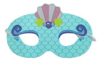 NIEBIESKA MASKA SYRENY DLA DZIECI NA BAL KOSTIUM KARNAWAŁ