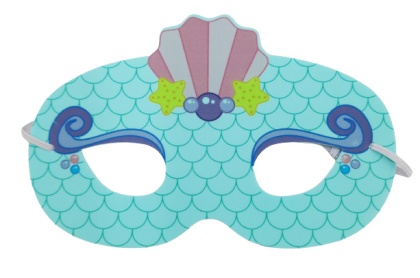 NIEBIESKA MASKA SYRENY DLA DZIECI NA BAL KOSTIUM KARNAWAŁ