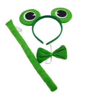 1060 STRÓJ ŻABKI NA BAL PRZEBRANIE OPASKA + MUCHA I OGON