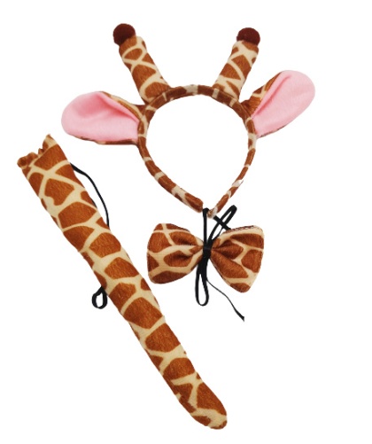 8035 STRÓJ ŻYRAFY NA BAL PRZEBRANIE OPASKA, MUCHA, OGON