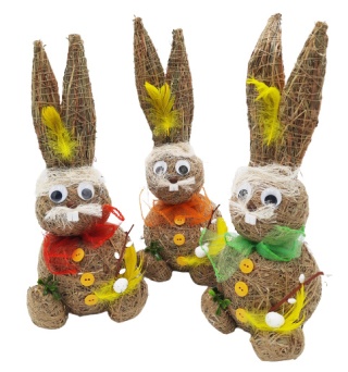 ZAJĄC WIELKANOCNY FIGURKA OZDOBNA Z TRAWY