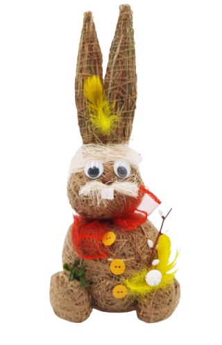 ZAJĄC WIELKANOCNY FIGURKA OZDOBNA Z TRAWY