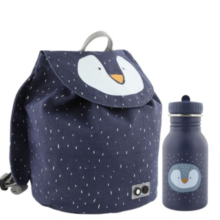 PLECAK DO PRZEDSZKOLA ŻŁOBKA + BIDON ZESTAW PINGWIN