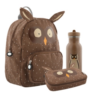 PLECAK DO SZKOŁY ZERÓWKI + BIDON PIÓRNIK ZESTAW SOWA