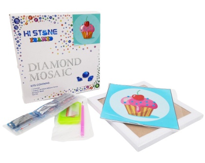 MOZAIKA DIAMENTOWA DLA DZIECI BABECZKA OBRAZEK W RAMCE 19x19