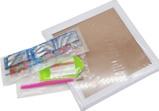 MOZAIKA DIAMENTOWA DLA DZIECI BABECZKA OBRAZEK W RAMCE 19x19