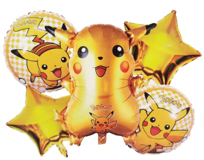 PIKACHU ZESTAW BALONÓW FOLIOWYCH 5szt. POKEMON URODZINY