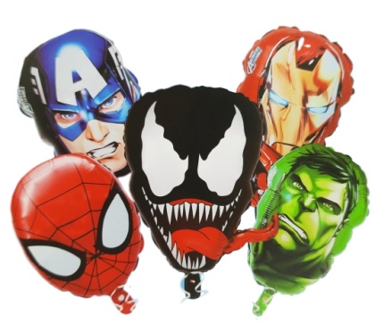 AVENGERS ZESTAW BALONÓW FOLIOWYCH 5szt. SPIDERMAN HULK URODZINY