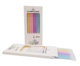 PASTELOWE ŚWIECZKI URODZINOWE DŁUGIE 8szt.
