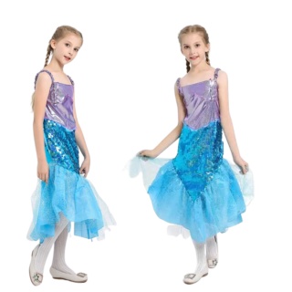 8037 STRÓJ PRZEBRANIE NA BAL SYRENKA SUKIENKA 140cm