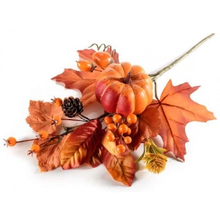 668 GAŁĄZKA DEKORACYJNA Z DYNIĄ JESIENNE LIŚCIE