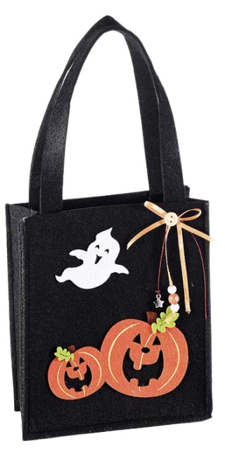 CZARNA TOREBKA NA CUKIERKI FILCOWA HALLOWEEN - DYNIE