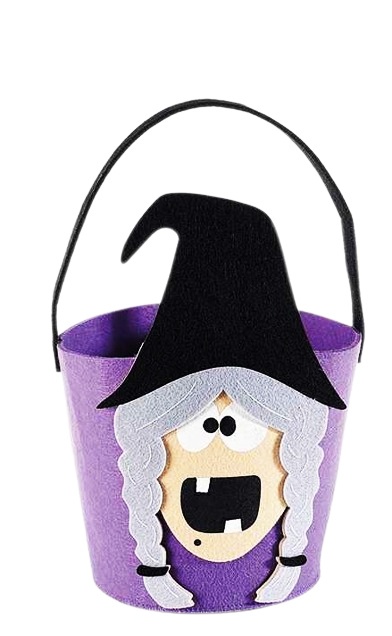 FIOLETOWE WIADERKO NA CUKIERKI 13cm CZAROWNICA KOSZYCZEK