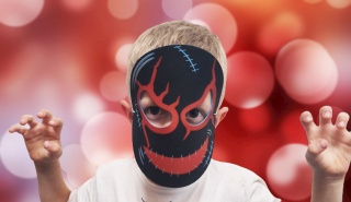 CZARNA MASKA DLA DZIECI HALLOWEEN KARNAWAŁ