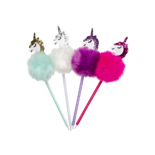 DŁUGOPIS Z PUSZYSTYM JEDNOROŻCEM RÓŻNE WZORY