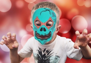 ZOMBIE CZASZKA MASKA DLA DZIECI HALLOWEEN KARNAWAŁ