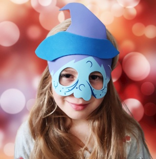 WIEDŹMA MASKA DLA DZIECI HALLOWEEN KARNAWAŁ