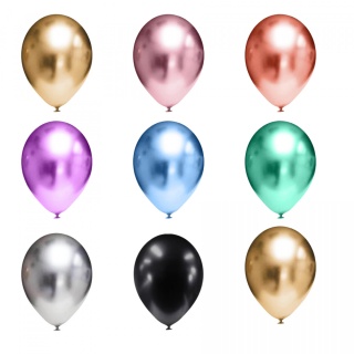 CHROMOWANE BALONY LATEKSOWE MIX KOLORÓW 30cm 7sztuk