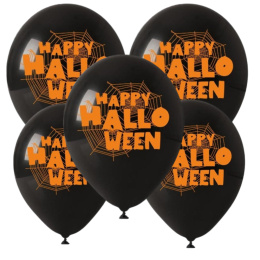 HALLOWEEN BALONY LATEKSOWE Z NADRUKIEM 27cm 5sztuk