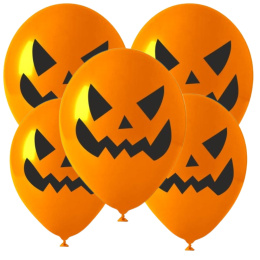 HALLOWEEN BALONY DYNIA LATEKSOWE Z NADRUKIEM 27cm 5sztuk