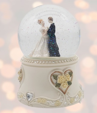 15050 POZYTYWKA ŚLUBNA SZKLANA KULA MŁODA PARA PREZENT ŚLUBNY