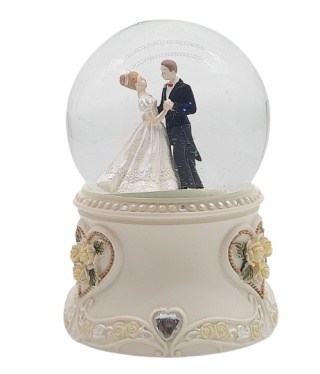 15050 POZYTYWKA ŚLUBNA SZKLANA KULA MŁODA PARA PREZENT ŚLUBNY
