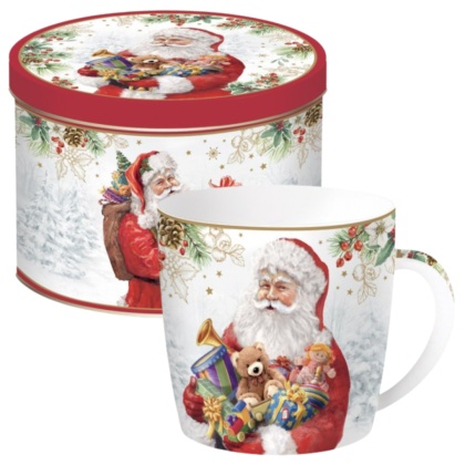 ŚWIĄTECZNY KUBEK PORCELANOWY W PUDEŁKU 350ml MIKOŁAJ