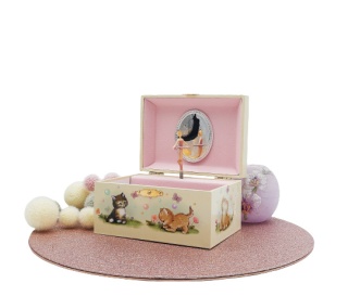 28085 SZKATUŁKA POZYTYWKA DZIECIĘCA W KOTKI NA BIŻUTERIĘ I DROBIAZGI