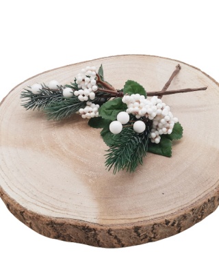 GAŁĄZKI DEKORACYJNE ŚWIĄTECZNE Z BIAŁYMI JAGODAMI 2szt.