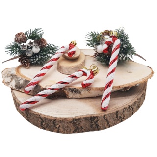 CZERWONE CUKROWE LASECZKI ZAWIESZKI NA CHOINKĘ 6szt.