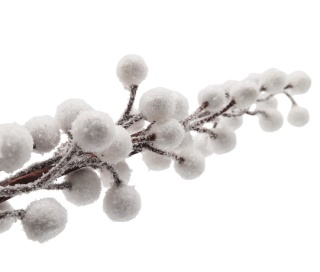 GAŁĄZKA DEKORACYJNA ŚWIĄTECZNA Z BIAŁYMI KULKAMI 70cm