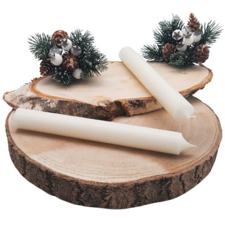 ŚWIECA STOŻKOWA ŚWIECZKA STOŁOWA KOŚĆ SŁONIOWA ECRU 18cm